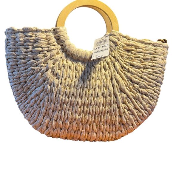 NWT Style & Co Cream Woven Handbag with Multicolor Accents - Picture 3 of 13